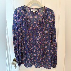 Emerson Fry India Collection Bardot top iris wildflower size S